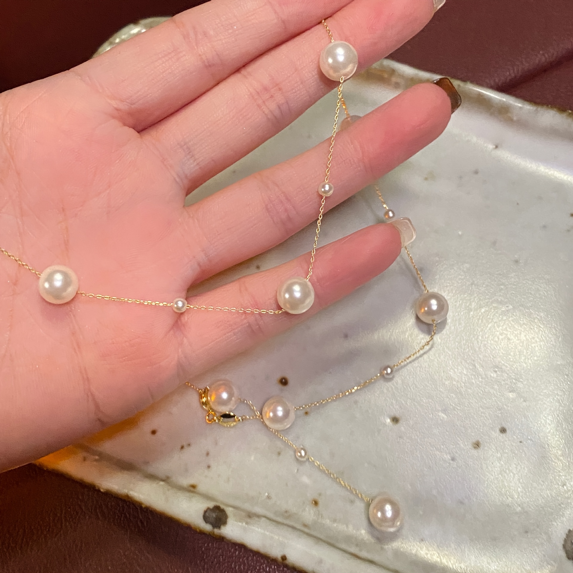 Women's Luxurious Long Imitation Pearl Necklace, Elegant Design